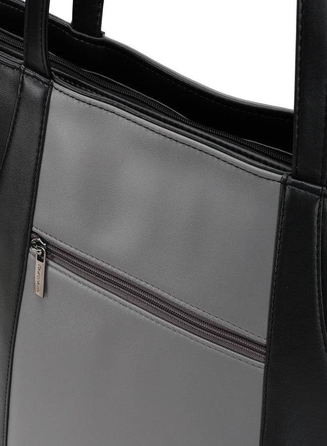 Fastrack Twintone Tote | Black & Grey Women’S Bag | Spacious Tote with Zipper Closure & Multiple Utility Pockets | 14" Laptop Compatible - Image 4